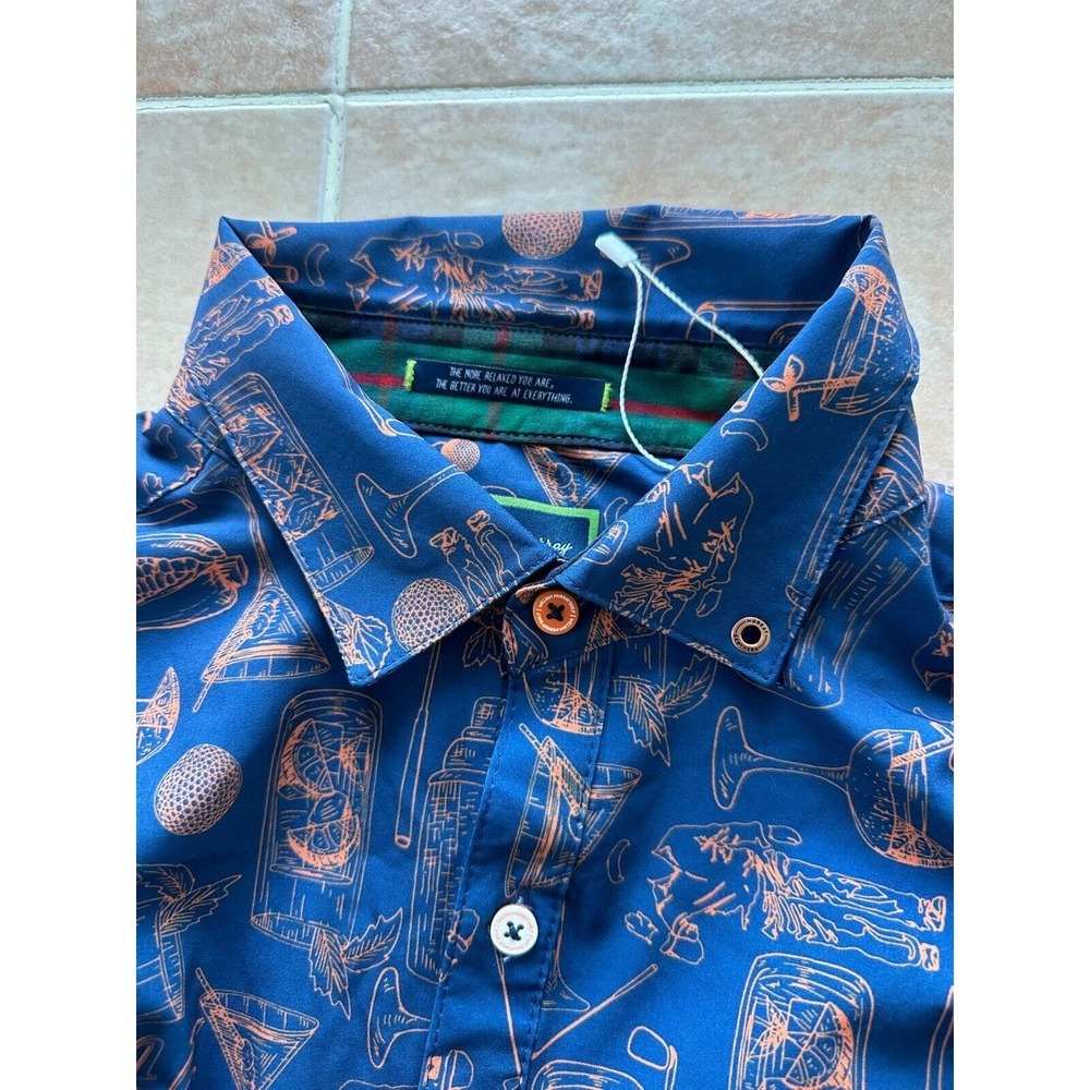 William Murray Tito's X Recipe For Success Golf Coral Button Down Size M - Picture 3 of 9